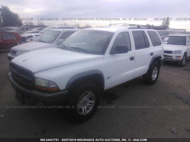 1B4HS38NX2F210519 - 2002 DODGE DURANGO SPORT/SXT WHITE photo 2