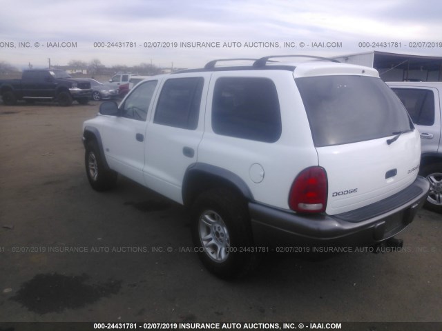 1B4HS38NX2F210519 - 2002 DODGE DURANGO SPORT/SXT WHITE photo 3