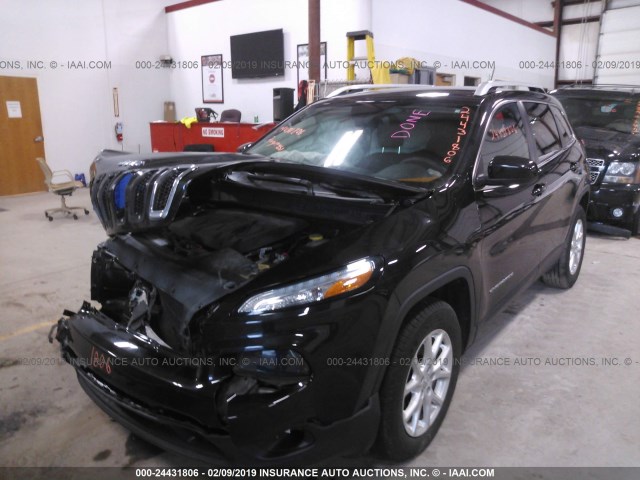 1C4PJMCSXFW687106 - 2015 JEEP CHEROKEE LATITUDE BLACK photo 2