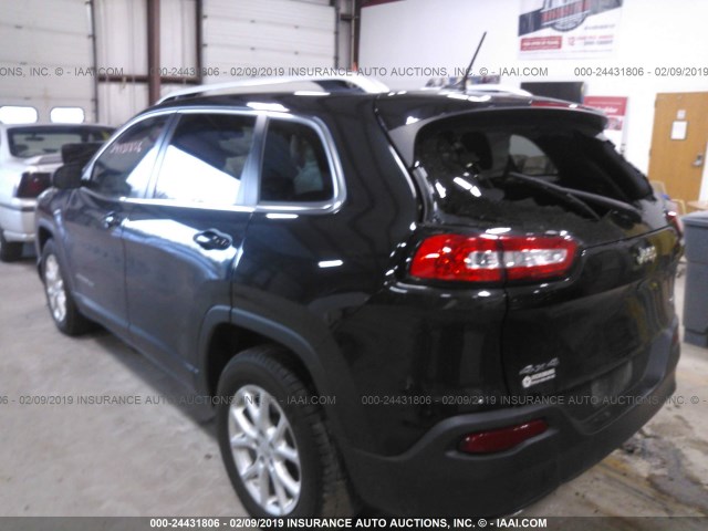 1C4PJMCSXFW687106 - 2015 JEEP CHEROKEE LATITUDE BLACK photo 3