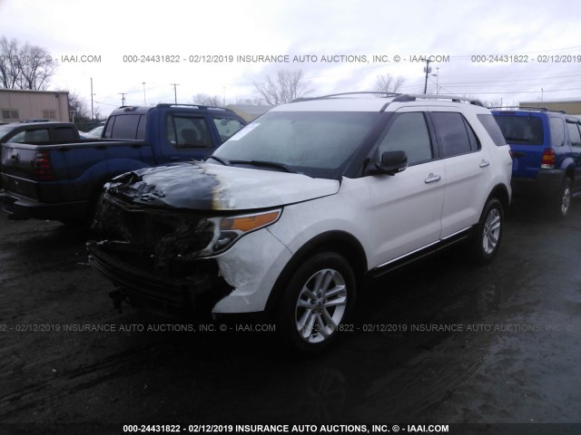 1FM5K7D84DGB32826 - 2013 FORD EXPLORER XLT WHITE photo 2