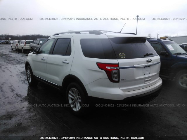 1FM5K7D84DGB32826 - 2013 FORD EXPLORER XLT WHITE photo 3