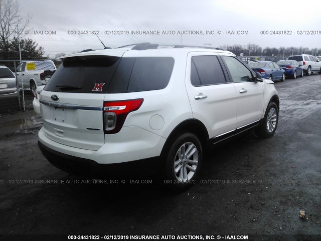 1FM5K7D84DGB32826 - 2013 FORD EXPLORER XLT WHITE photo 4