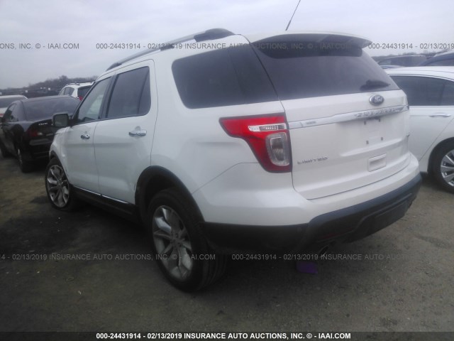 1FM5K7F89DGC79964 - 2013 FORD EXPLORER LIMITED WHITE photo 3