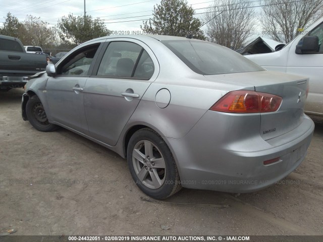 JA3AU26U09U020543 - 2009 MITSUBISHI LANCER ES/ES SPORT SILVER photo 3