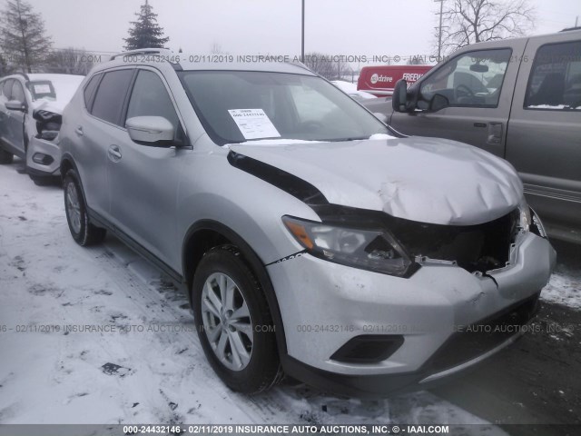 KNMAT2MT5FP562651 - 2015 NISSAN ROGUE S/SL/SV SILVER photo 1