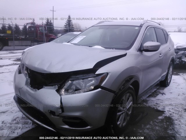 KNMAT2MT5FP562651 - 2015 NISSAN ROGUE S/SL/SV SILVER photo 2