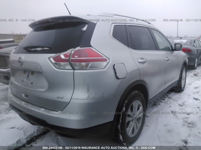 KNMAT2MT5FP562651 - 2015 NISSAN ROGUE S/SL/SV SILVER photo 4