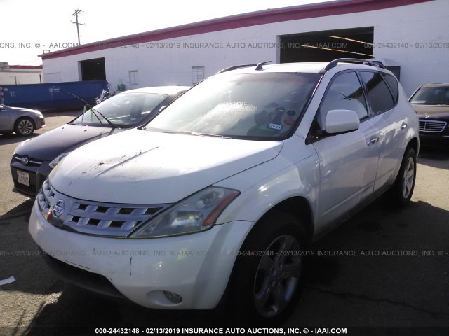 JN8AZ08T45W315739 - 2005 NISSAN MURANO SL/SE/S WHITE photo 2