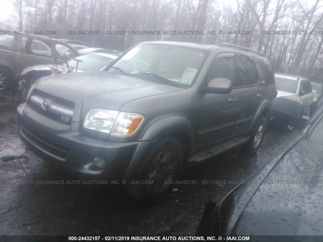 5TDBT44A26S269102 - 2006 TOYOTA SEQUOIA SR5 GRAY photo 2