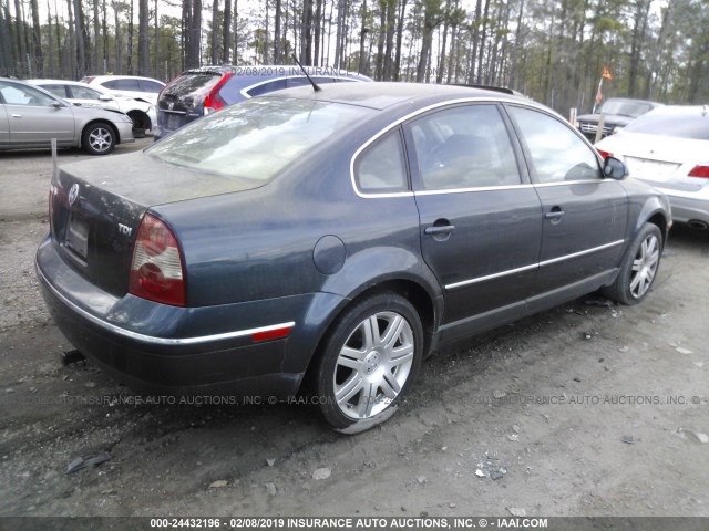 WVWAE63B15P020827 - 2005 VOLKSWAGEN PASSAT GLS TDI BLUE photo 4