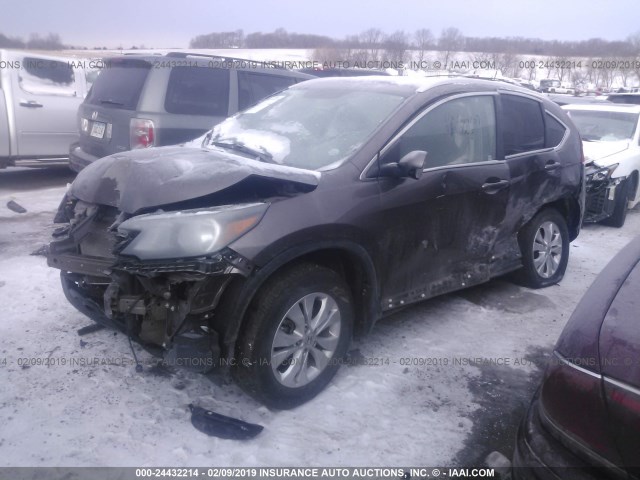 2HKRM4H77EH713363 - 2014 HONDA CR-V EXL GRAY photo 2