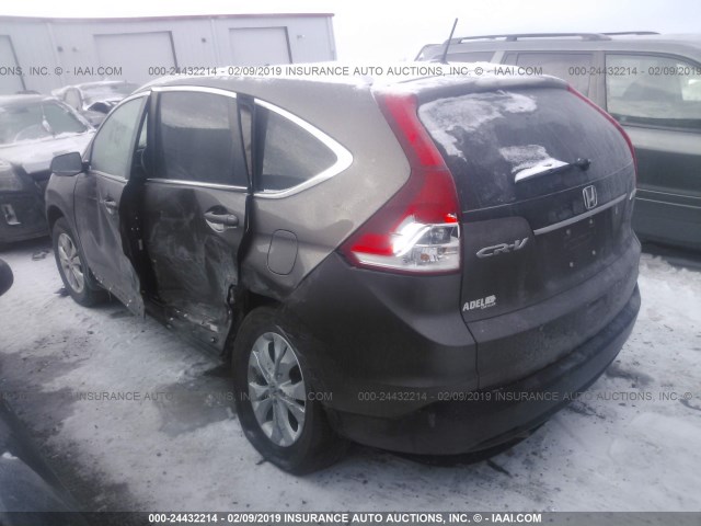 2HKRM4H77EH713363 - 2014 HONDA CR-V EXL GRAY photo 3