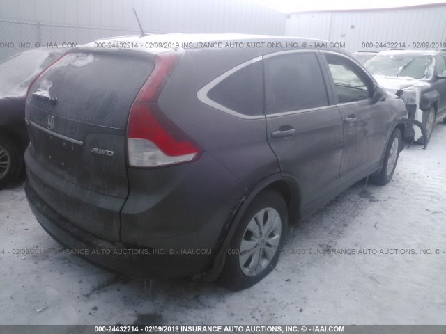 2HKRM4H77EH713363 - 2014 HONDA CR-V EXL GRAY photo 4