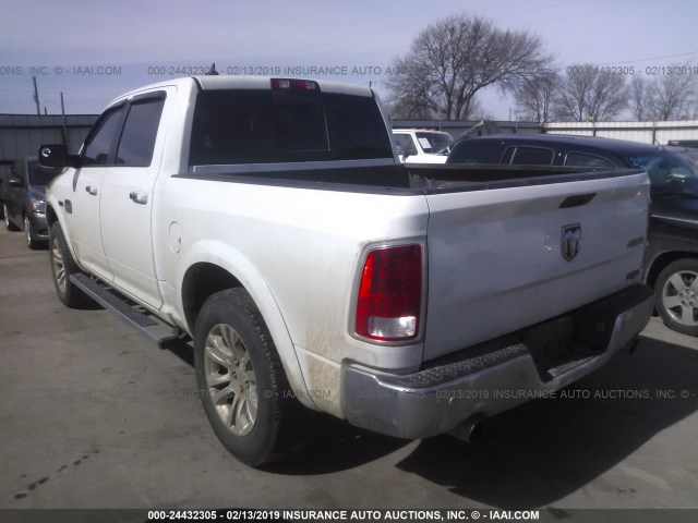 1C6RR7PM5ES386240 - 2014 RAM 1500 LONGHORN WHITE photo 3