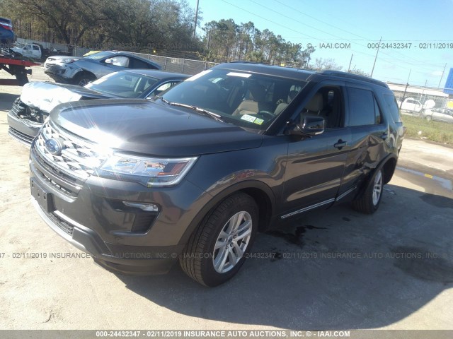 1FM5K8D84JGB70039 - 2018 FORD EXPLORER XLT GRAY photo 2