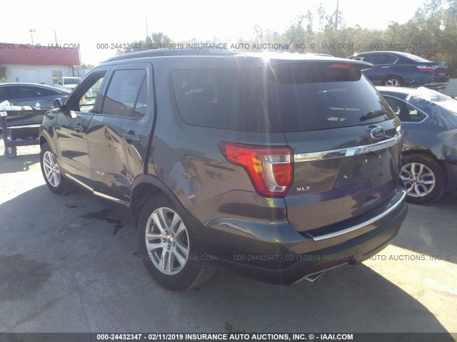 1FM5K8D84JGB70039 - 2018 FORD EXPLORER XLT GRAY photo 3