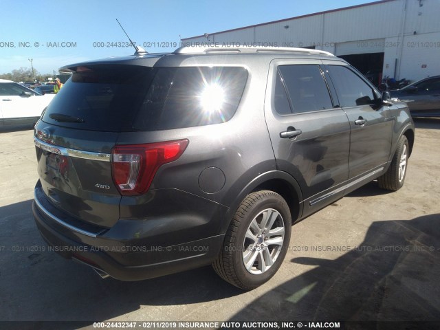 1FM5K8D84JGB70039 - 2018 FORD EXPLORER XLT GRAY photo 4