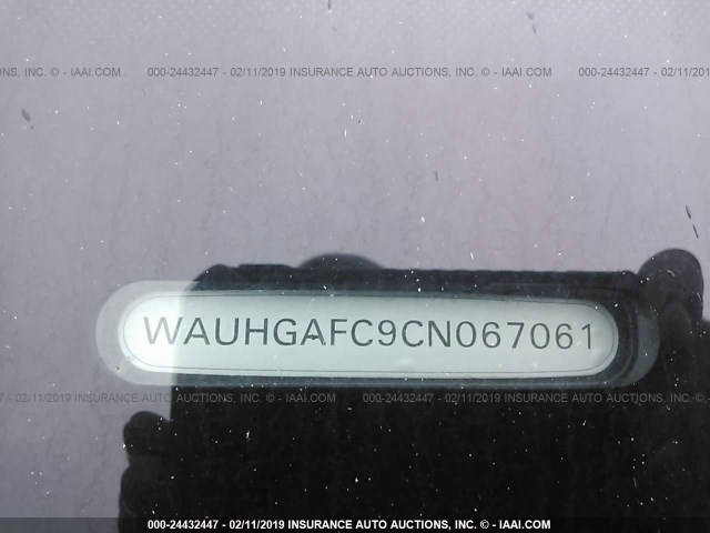 WAUHGAFC9CN067061 - 2012 AUDI A6 PRESTIGE BLACK photo 9