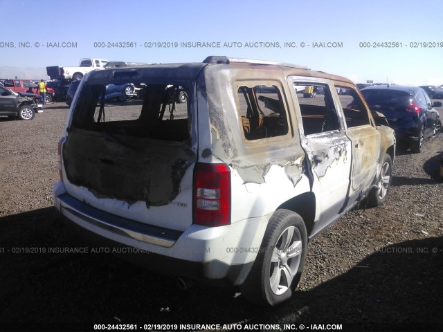 1C4NJPCB9ED843932 - 2014 JEEP PATRIOT LIMITED WHITE photo 4