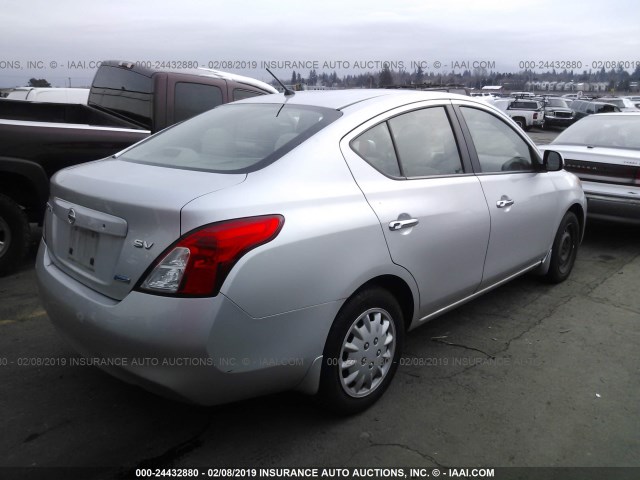 3N1CN7AP4CL888815 - 2012 NISSAN VERSA S/SV/SL SILVER photo 4