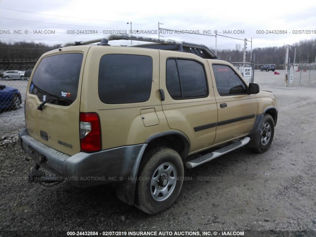 5N1ED28TX1C536857 - 2001 NISSAN XTERRA XE/SE TAN photo 4