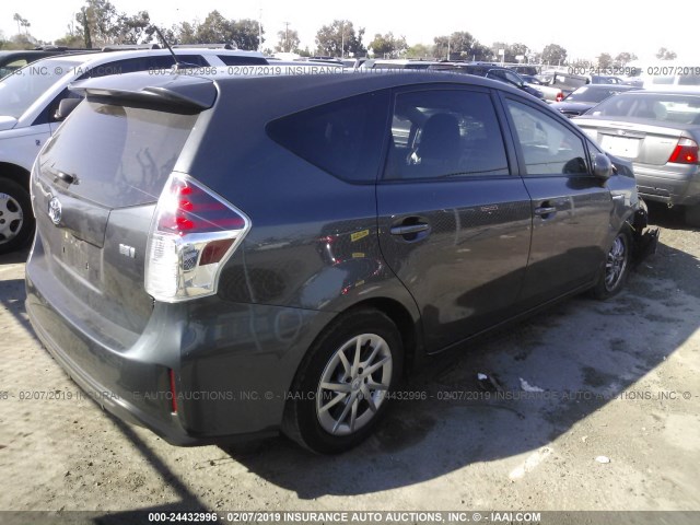 JTDZN3EU3FJ017125 - 2015 TOYOTA PRIUS V GRAY photo 4