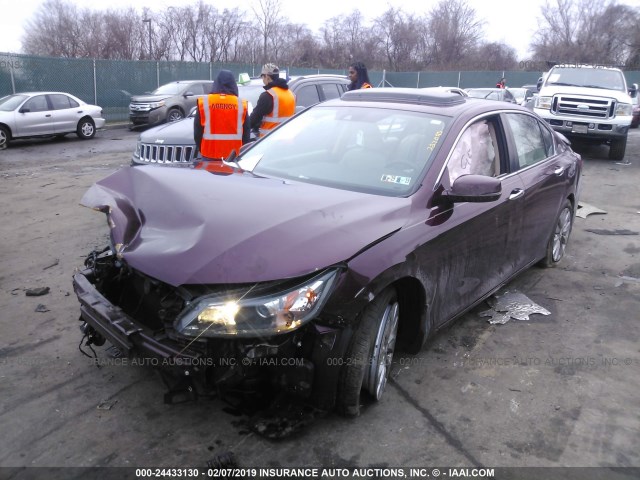 1HGCR2F8XEA227095 - 2014 HONDA ACCORD PURPLE photo 1