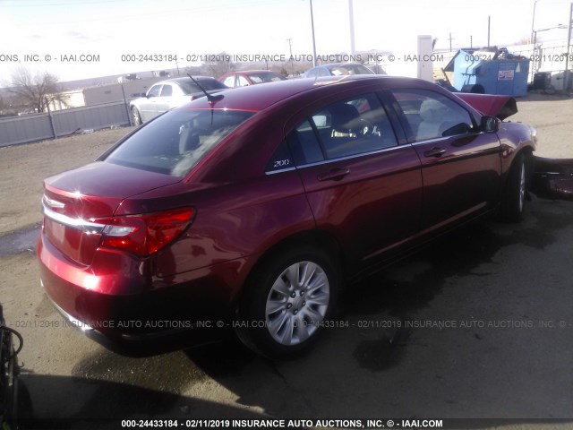 1C3CCBAB9DN560628 - 2013 CHRYSLER 200 LX RED photo 4