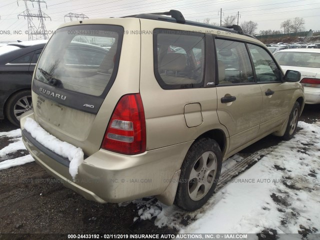 JF1SG65663H760045 - 2003 SUBARU FORESTER 2.5XS BEIGE photo 4