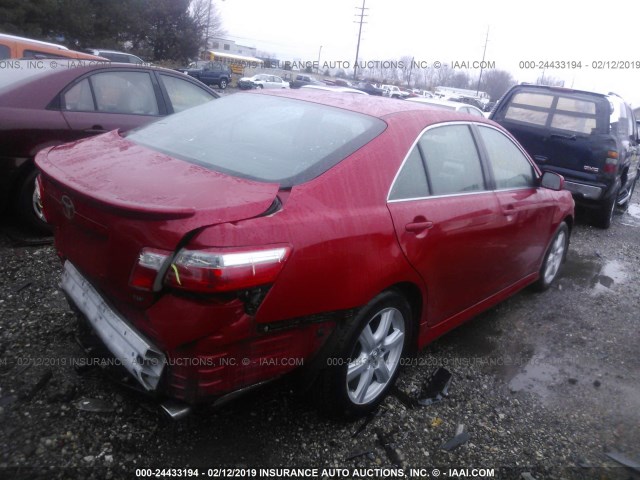 4T1BE46KX7U177356 - 2007 TOYOTA CAMRY NEW GENERAT CE/LE/XLE/SE RED photo 4