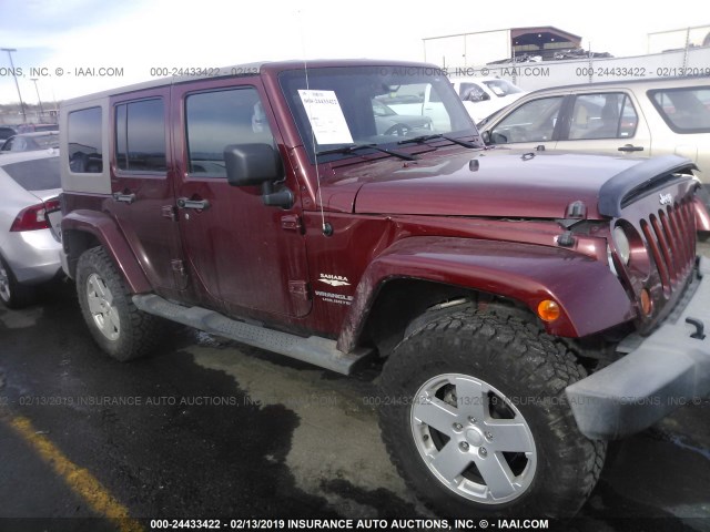 1J8GA59107L188007 - 2007 JEEP WRANGLER SAHARA BURGUNDY photo 1