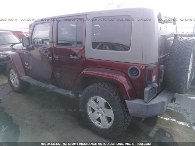 1J8GA59107L188007 - 2007 JEEP WRANGLER SAHARA BURGUNDY photo 3