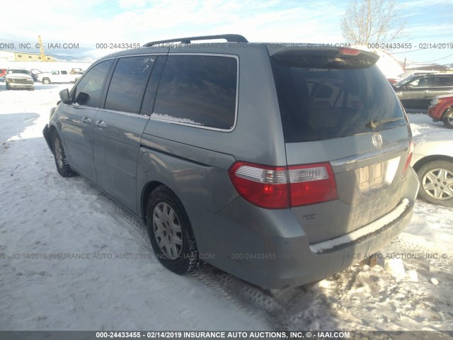 5FNRL38855B024524 - 2005 HONDA ODYSSEY TOURING Light Blue photo 3