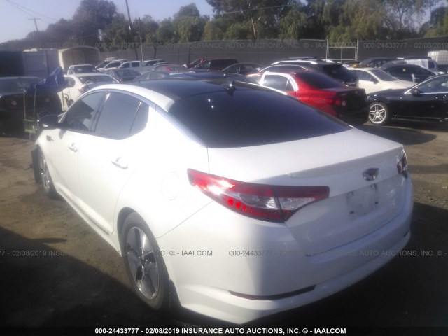 KNAGM4AD6D5041363 - 2013 KIA OPTIMA HYBRID WHITE photo 3