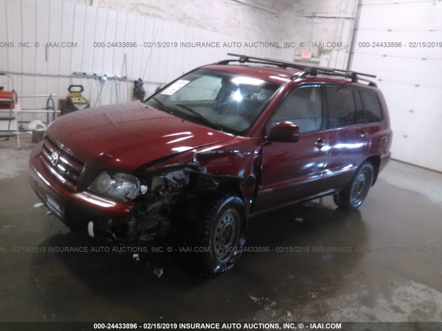 JTEEP21A850120538 - 2005 TOYOTA HIGHLANDER LIMITED MAROON photo 2