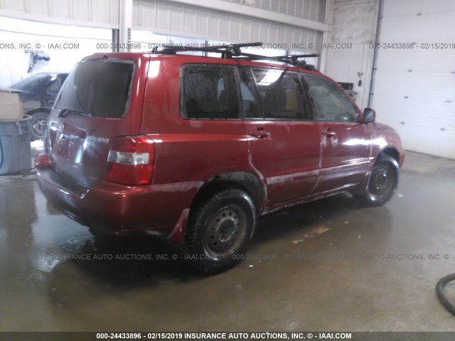 JTEEP21A850120538 - 2005 TOYOTA HIGHLANDER LIMITED MAROON photo 4