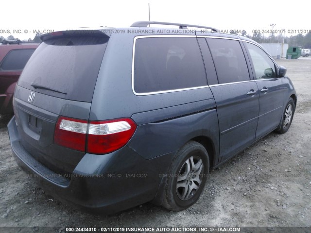 5FNRL38726B454018 - 2006 HONDA ODYSSEY EXL BLUE photo 4