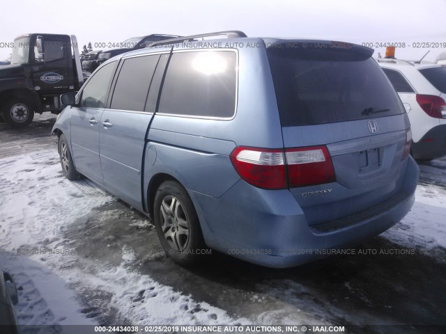 5FNRL38406B085794 - 2006 HONDA ODYSSEY EX Light Blue photo 3