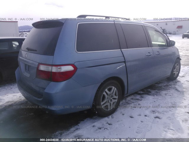 5FNRL38406B085794 - 2006 HONDA ODYSSEY EX Light Blue photo 4