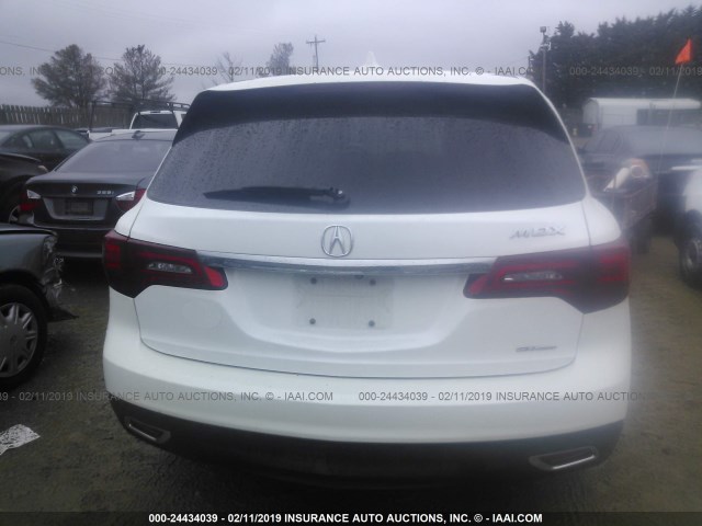 5FRYD4H61FB015395 - 2015 ACURA MDX TECHNOLOGY WHITE photo 6