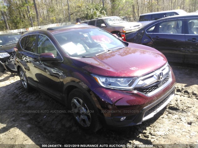 7FARW1H82JE006072 - 2018 HONDA CR-V EXL BURGUNDY photo 1