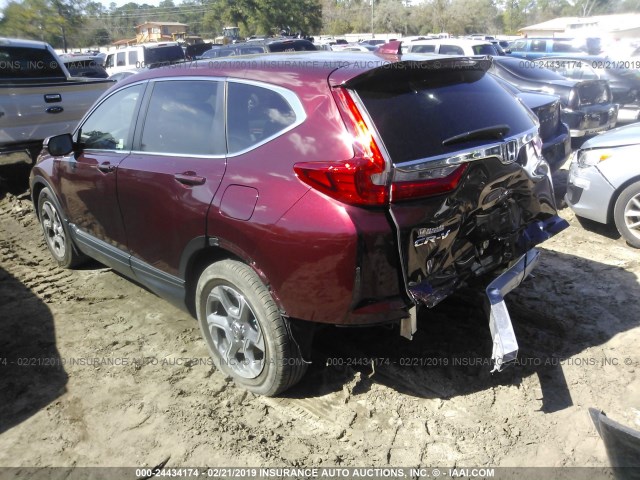 7FARW1H82JE006072 - 2018 HONDA CR-V EXL BURGUNDY photo 3