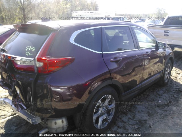 7FARW1H82JE006072 - 2018 HONDA CR-V EXL BURGUNDY photo 4