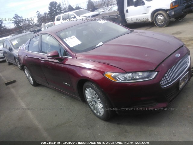 3FA6P0LU1GR398730 - 2016 FORD FUSION SE HYBRID BURGUNDY photo 1