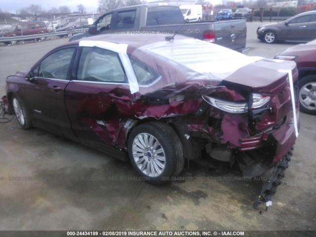 3FA6P0LU1GR398730 - 2016 FORD FUSION SE HYBRID BURGUNDY photo 3