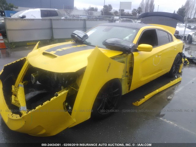 2C3CDXGJ8JH139707 - 2018 DODGE CHARGER R/T 392 YELLOW photo 2