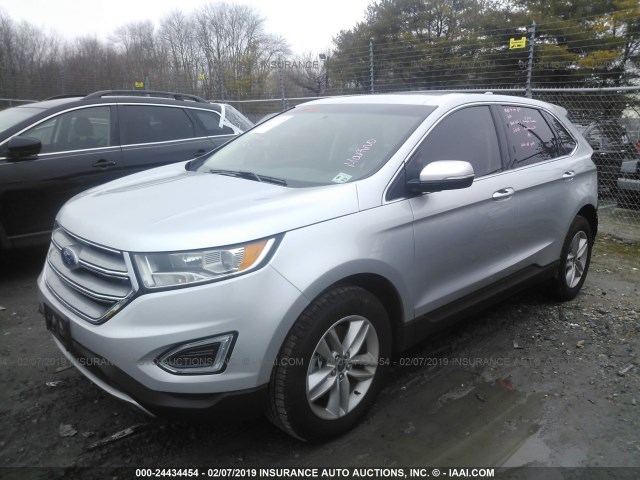 2FMPK4J85HBC40140 - 2017 FORD EDGE SEL SILVER photo 2