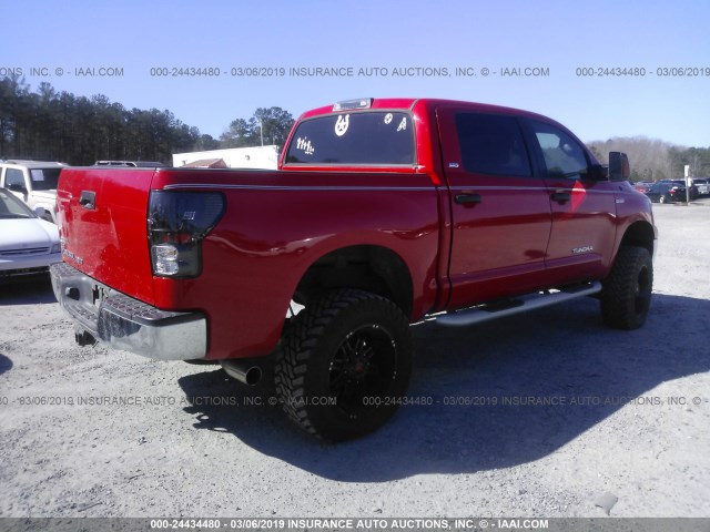 5TFEM5F19BX022161 - 2011 TOYOTA TUNDRA RED photo 4