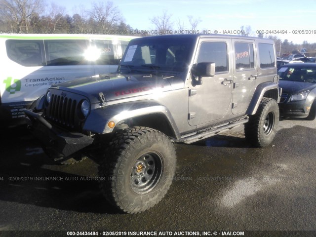 1C4BJWFG4EL292139 - 2014 JEEP WRANGLER UNLIMITE RUBICON GRAY photo 2